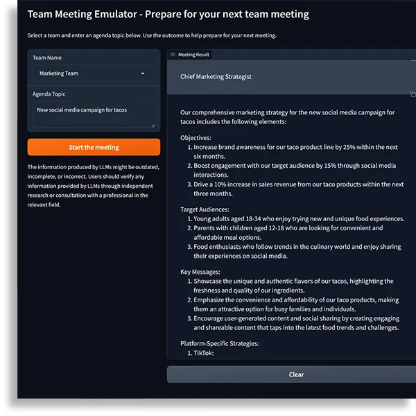 AI Team Meeting Simulator